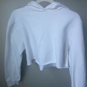 White cropped hoodie